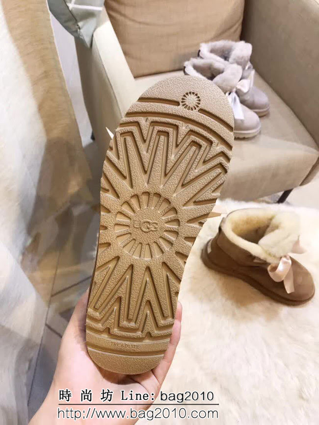 UGG 109836018秋冬 518新款 gita bow mini 絲帶蝴蝶結 短筒雪地靴 QZS2877
